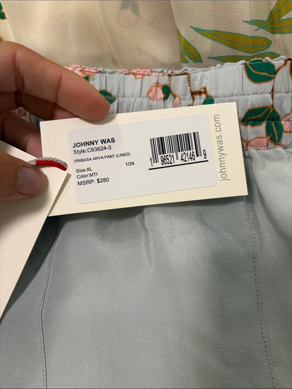 Johnny Was Pribasa Arya Pant (lined) Crane and bamboo garden print - Picture 5 of 13